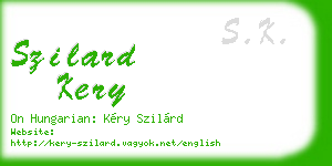 szilard kery business card