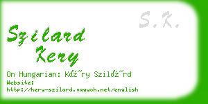 szilard kery business card